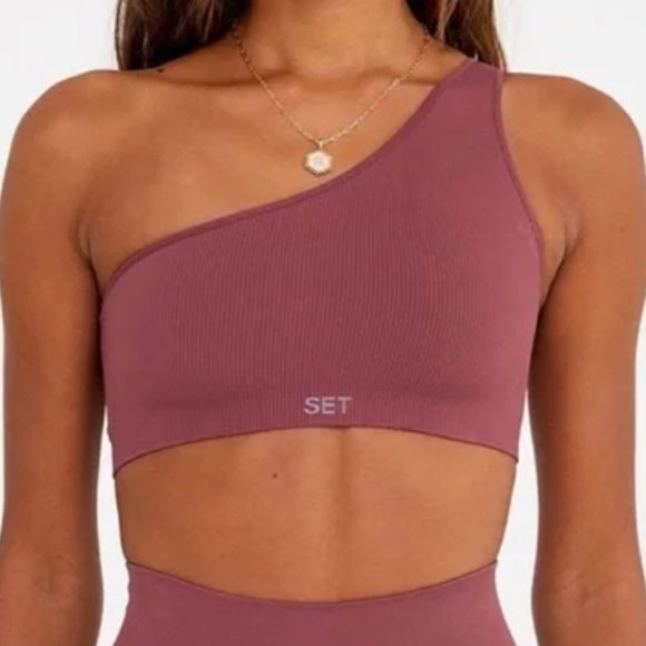 SET Active Ribbed One Shoulder Bra